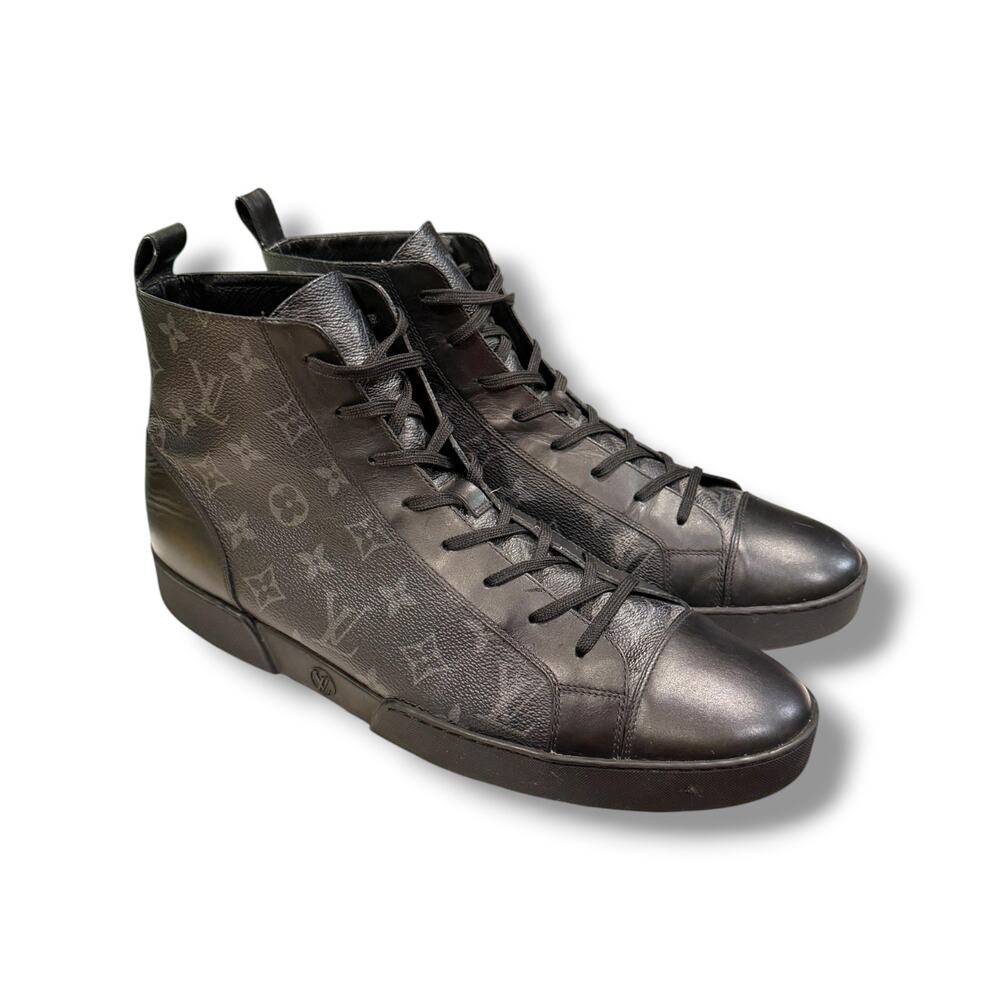 Louis Vuitton Match-Up High-Top Sneaker ‘Black LV Monogram’ Size 11LV